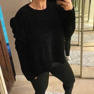 POL Soft knit gathered sleeve sweater​